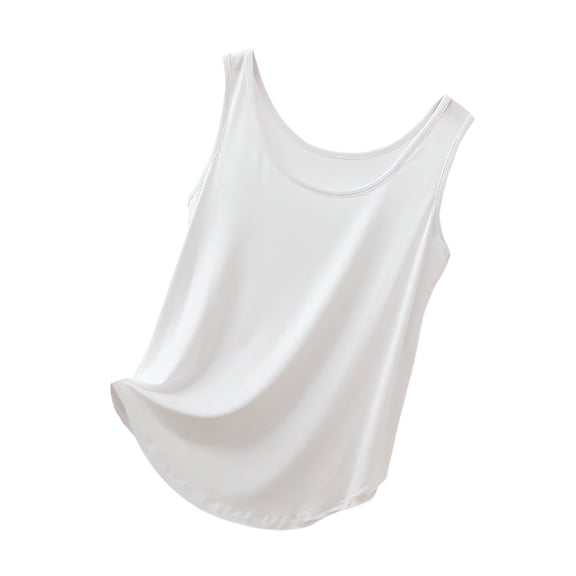 Xijirk Tank Tops Stretchy Soft Camisole Tank Top Round Neck Basic Layering Piece For Casual Home And Leisure Wear Camisole Tops for Women,White,2XL
