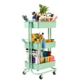 Seville Classics 3Tier Rolling Steel Storage Bin Utility Kitchen