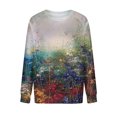 thumbnail image 4 of Nouveaux Hauts pour Femmes 2023 Mode Dames Chandail en Molleton à Manches Longues Col Rond Imprimé Blouse Pull-Over Coupe Décontractée Chandail en Molleton Oversize pour Femmes, 4 of 5