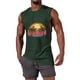 thumbnail image 1 of Camiseta sin mangas de cuello redondo para hombre, informal, a la moda, con estampado, deportiva, de poliéster, 1 of 5