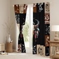 thumbnail image 3 of Homewish Boys Girls Bull Skull Black Out Curtains,Western Horseshoe Boots Curtains Pack of 2 (42x63 Each),Bohemian Aztec Bedroom Curtains,Luxury Bedroom Decor, 3 of 6