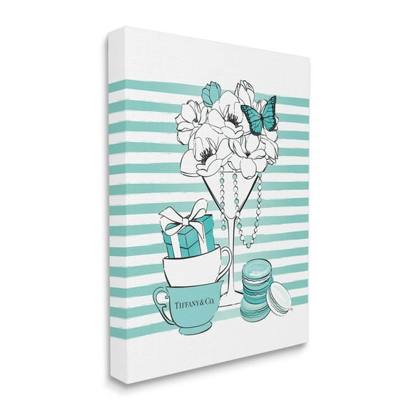 Stupell Industries Glass of Glam Fashion Illustration Designer Style Beauty & Fashion Painting Gallery Wrapped Canvas Art Print Wall Art, 16 x 20