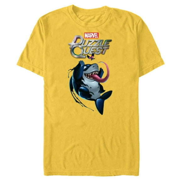 Marvel Puzzle Quest Jeff the Land Shark Jeffrey Symbiote - Short Sleeve Blended T-Shirt for Adults - Customized-Yellow