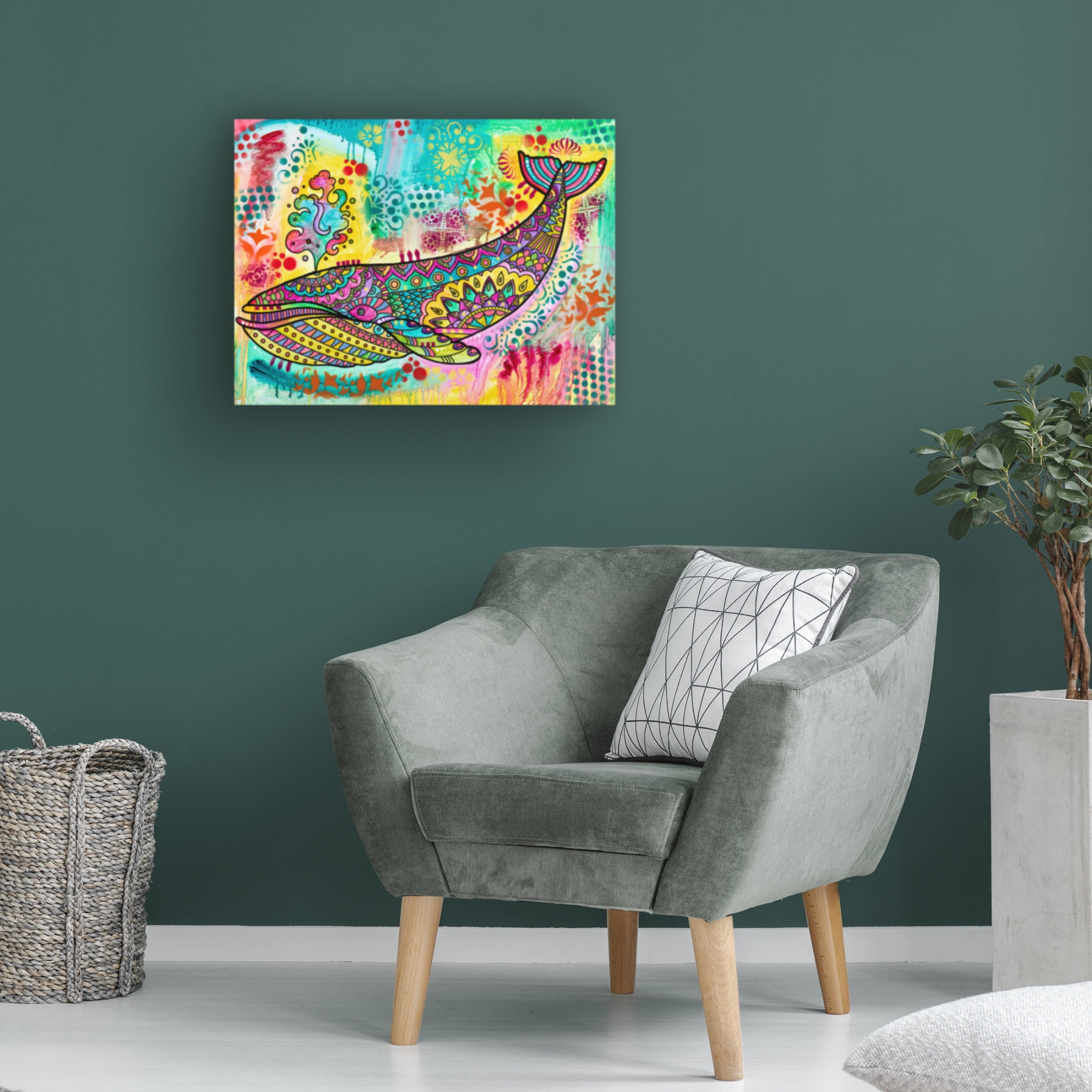 Canvas Wall Art - Dean Russo 'Blue Whale' Wall Art for Living Room, Bedroom, or Office Décor by Trademark Fine Art - 32 x 24 Inches