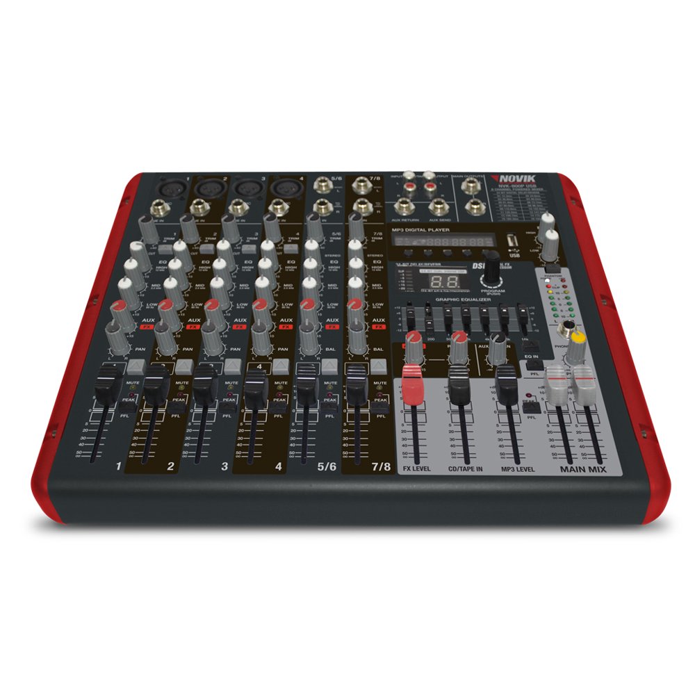 NOVIK NEO MIXER NVK 800P Usb 8 Channel Powered Mixer,MP3, WAV and WMA