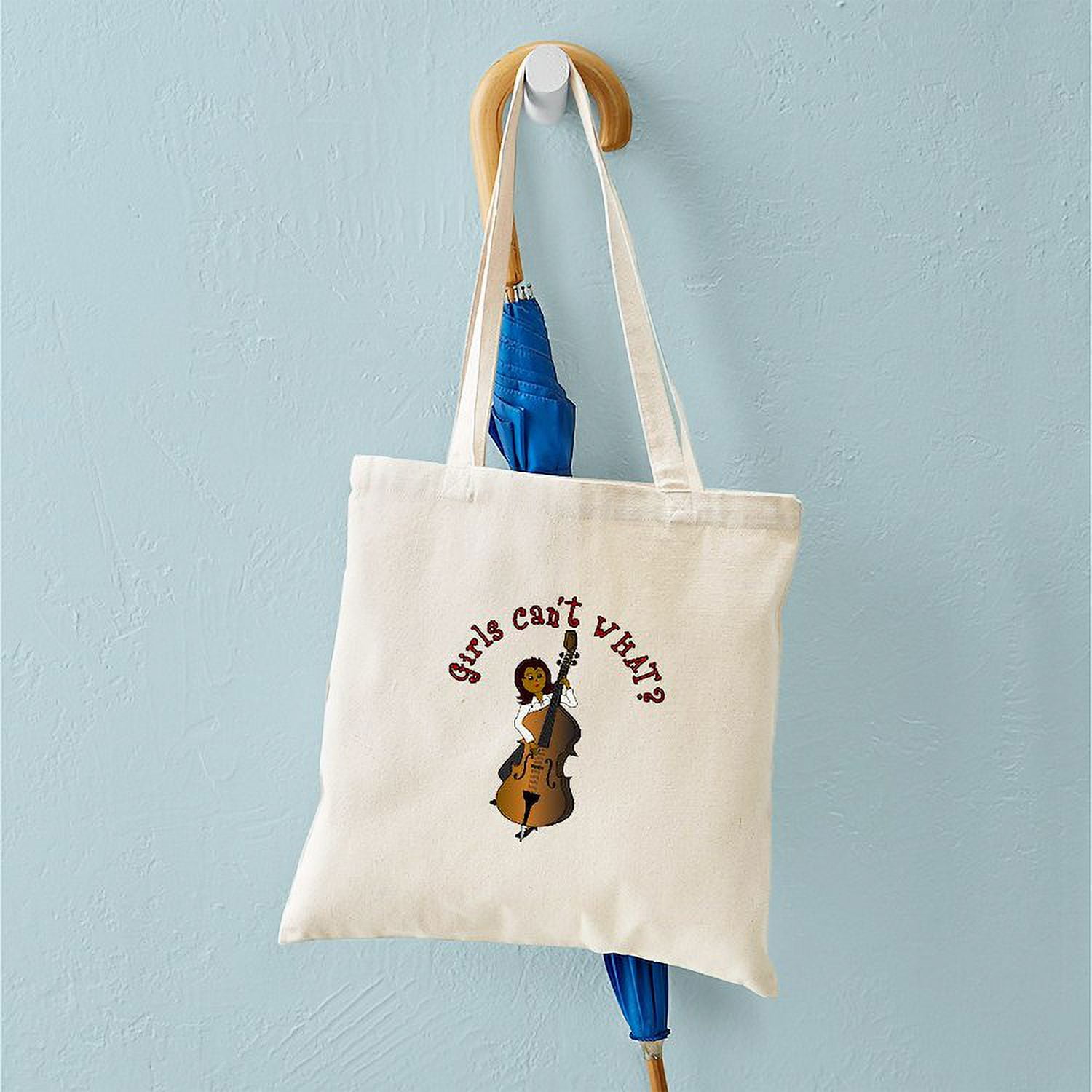 "It's A Bass Thing" Natural Canvas Tote Bag - Reusable Shopping & Beach Bag - View #8