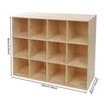 12-Cube Bookcase, 3-Tier Solid Wood Cube Storage Organizer, 47.2