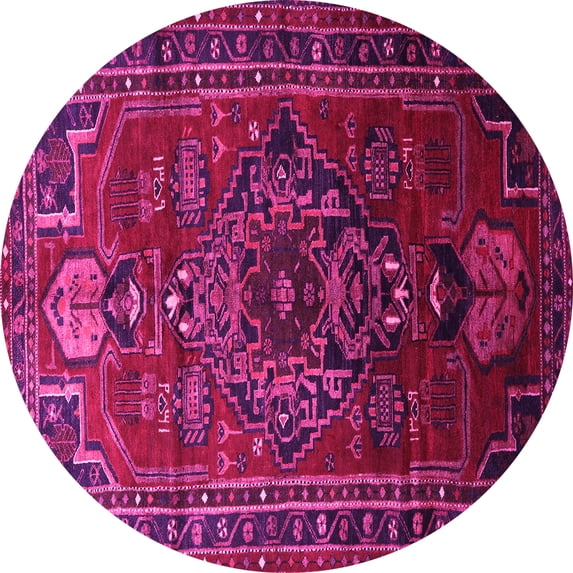 Ahgly Company Indoor Round Persian Pink Traditional Area Rugs, 3' Round