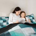thumbnail image 4 of Homewish Green Gradient Grid Queen Comforter Set,Classic Contemporary Comforter Sets Queen,Black Reversible,3pcs,1 Comforter and 2 Pillowcases, 4 of 7