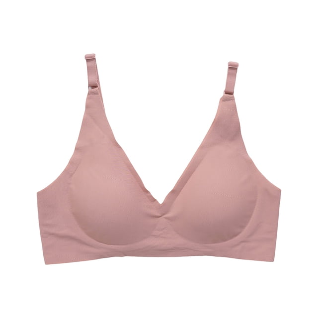 Sous-vêtements à Rayures Douces en Gelée Sans Marque pour Femmes Sans Anneau Bretelles Doubles Fixes Quatre Boucles Rassemblées pour Collecter par Pass Anti-Affaissement