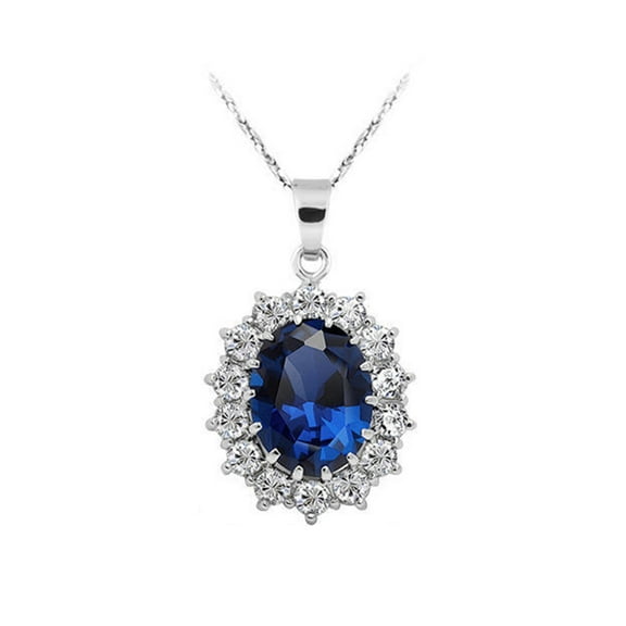 harmtty Necklace Special Faux Sapphire Rhinestone Jewelry Set for Daily Life,Necklace