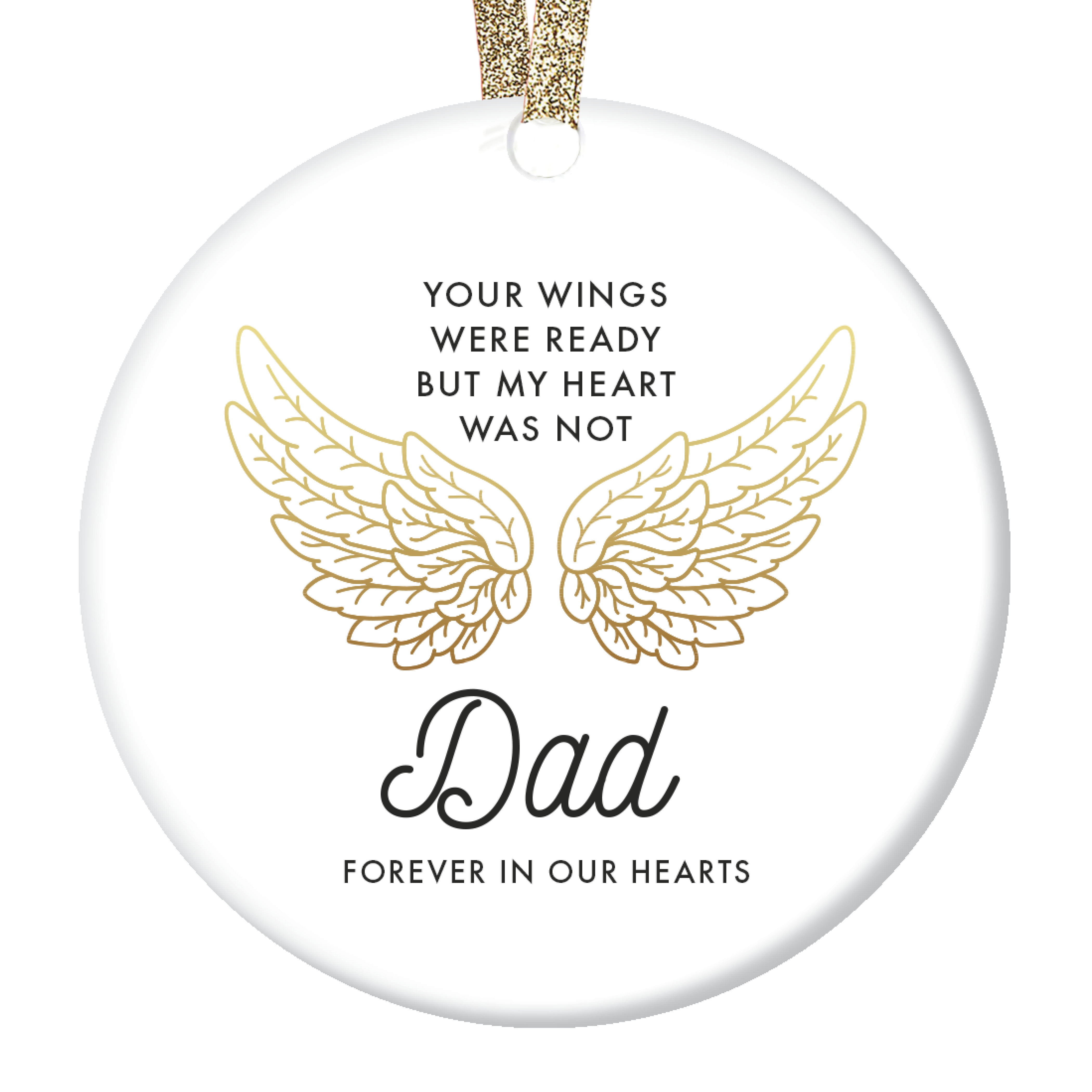 Keepsake Holiday Decor Sympathy Gift Dad Keepsake Memorial Ornament Loss of Father Ornament Dad Memorial I Have an Angel in Heaven I Call Him Dad Porcelain Ceramic Christmas Ornament