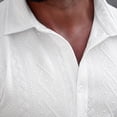 thumbnail image 6 of IROINNID Men's 2 Piece Casual Short Sleeve Button Down Shirt and Shorts Set Textured Jacquard Turndown Collar for Summer Beach Vacation, 6 of 8