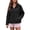 Black, variant on Water Reactive Cheetah Rain Jacket Women Zip Up Hooded Wind Breaker Jacket Light Weight Fashion Clothing