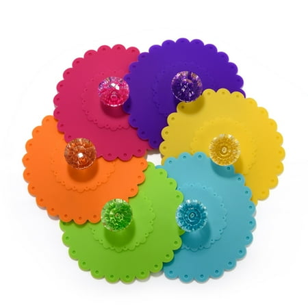 

2023 Summer Savings Clearance! WJSXC Home and Kitchen Cute Silcone Large Diamond Cup Cover Heat Sealed Leakproof Cups Lid Multicolor
