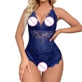 thumbnail image 4 of Clearance Sale 2025 Intimates Women's Funny Underwear Clearance Large Double Layer Pattern Deep V Cut Out Pajama Bodysuit, 4 of 7