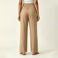 thumbnail image 4 of fatyb Womens Straight Leg Pants Elastic Waist Casual Long Pants Lightweight Plain Trousers with Pockets, 4 of 6