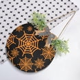 thumbnail image 4 of Coolnut Winter Halloween Bat and Spider Web Welcome Sign with Bows and Grass Rings, Round Door Hanging for Holiday Indoor and Outdoor Family Door Wall Home Decor, 4 of 7