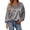 Grey, variant on Bibifish Womens Tee Tops Casual Solid Color Soft Crewneck Baggy Long Sleeve Tee Shirts Comfortable Spring Daily Wear Casual Outdoor Chic Wear