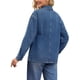 thumbnail image 3 of CHAQUETA DE MEZCLILLA PARA MUJER INSPIRE CHIC Cuello Plano Manga Larga Otoño Cierre de Botón Oversized Denim Jacket XL Azul Oscuro, 3 of 6