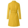 thumbnail image 5 of Bcresic Saving Wool Coats for Women Lapel Collar Outwear Long Solid Color Overcoat with Belt Long Sleeve Windproof Jacket Winter Trench Coat Plus Size Trendy Outerwear Clearance,Yellow,XX-Large, 5 of 5