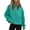 Blue, variant on Plus Size Women's Half Zip Fleece Sweatshirts Solid Color Pullover Tunic Tops Trendy Teens Preppy Clothes