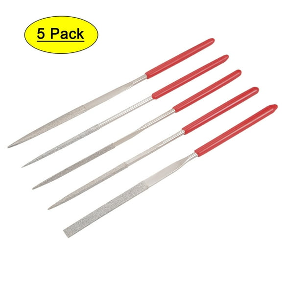5Pcs 3mm x 140mm Diamond Needle File Set for Metal Glass Stone