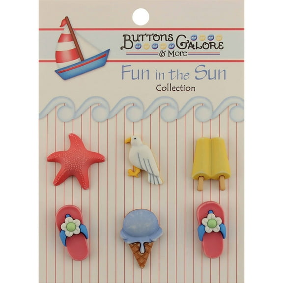 Buttons Galore Fun In The Sun Buttons-Life's A Beach