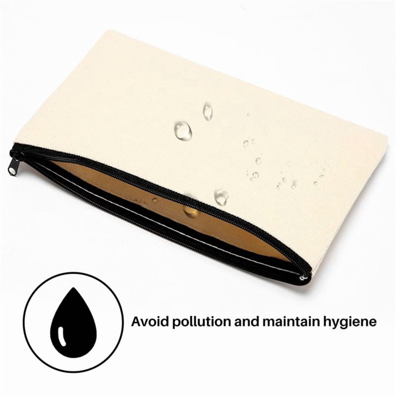 Canvas Zip Bags Canvas Pencil Pouch Canvas Makeup Bags Blank Canvas Pencil Case DIY Craft Bags Cosmetic Pouch Makeup Bag