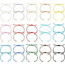 30Pcs Adjustable Bracelets 15 Colors Waxed Polyester Bracelet Cord 11.8Inch Half Finished Rope Bracelet Twisted Cord Friendship Bracelets for Women DIY Jewelry Making