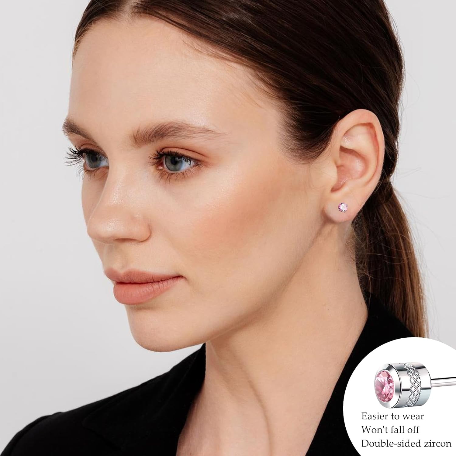 2 Pairs Flat Back Earrings for Women Multipack | 18K Gold Earrings | Helix  Earrings | Cartilage Earring | Nickel Free Hypoallergenic Earrings | Cubic