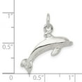 thumbnail image 2 of 925 Sterling Silver Solid Textured Polished 3-d Dolphin Pendant Necklace 25.16mm long Pendant for Women, 2 of 2