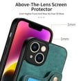 thumbnail image 3 of Nalacover For iPhone 14 Plus Case Ring Holder Kickstand with Credit Card Holder, Back Flip Premium Leather Magnetic Clasp Removable Wirst Hand Strap Cover For iPhone 14 Plus, Green, 3 of 14
