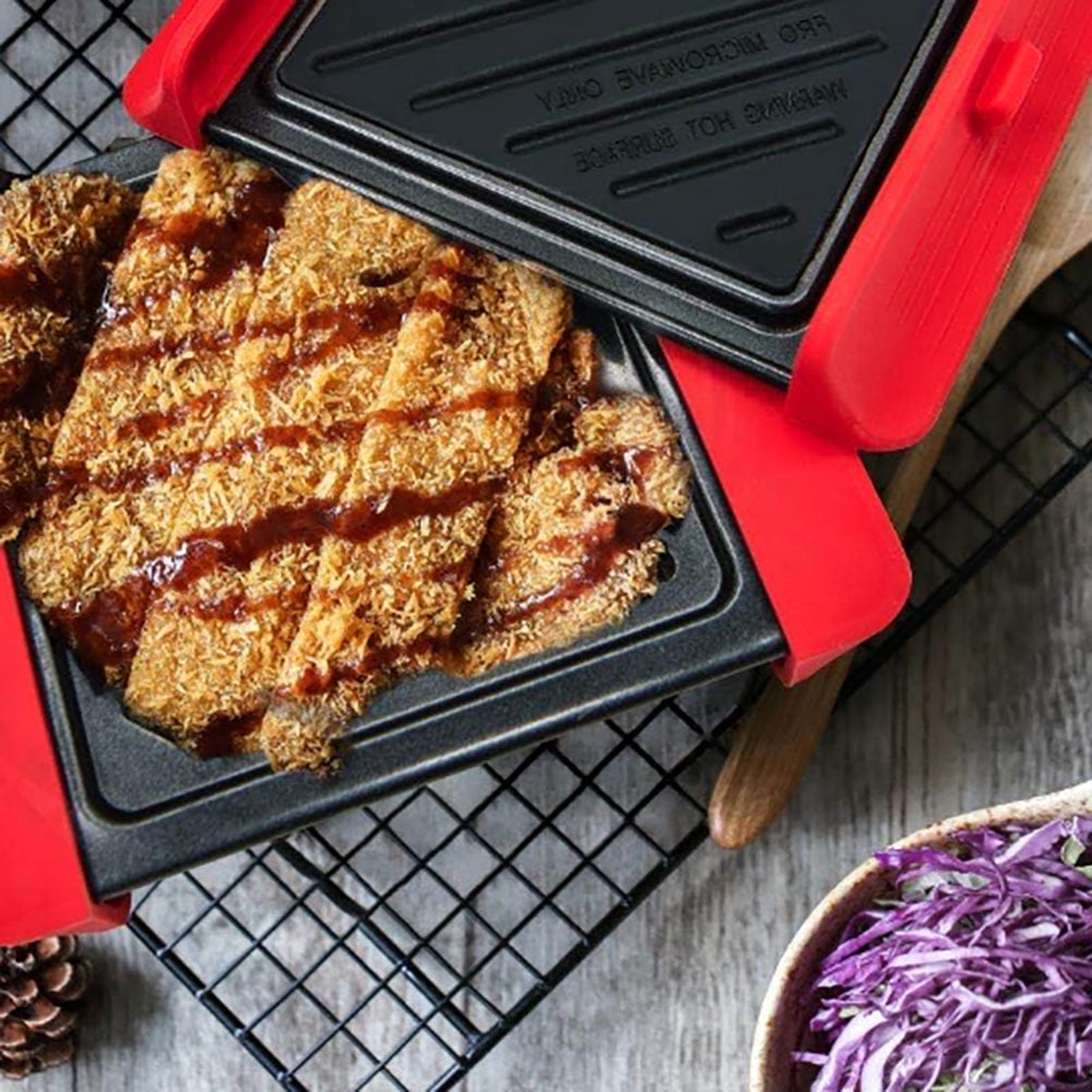 2-Pack Non-Stick Microwave Baking Sheets for Hassle-Free Cooking Quick-Heat BBQ trays