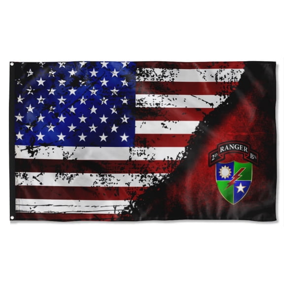Cayyon 2nd Ranger Battalion Stars&stripes Flag 3x5Feet Military Banner with 2 Brass Grommets