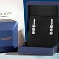 thumbnail image 5 of Gem Stone King 925 Sterling Silver White Moissanite Drop Dangle Earrings for Women | 1.50 Cttw | Gemstone Birthstone | Round 5MM, 5 of 6