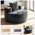 thumbnail image 5 of YVDNHP 37" Round Chair, Boneless Lounge Chair Indoor, Flannel Cloud Sofa with Pillow, Deep Seat Modern Accent Chairs for Living Room, Bedroom, No Assembly Required, Gray, 5 of 8