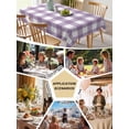 thumbnail image 6 of Purple Checkered Tablecloth Square Table Cloth 54x54, Waterproof Outdoor Table Cloth Covers Decorative Table Protector, Farmhouse White Buffalo Plaid Washable Table Cover for Kitchen Dinning Party, 6 of 8