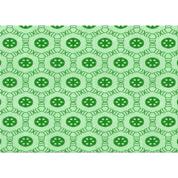 Ahgly Company Indoor Rectangle Patterned Mint Green Area Rugs, 2' x 3'
