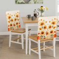 thumbnail image 5 of Country Sunflower Chair Covers Set of 1 Watercolor Orange Florals Field Farmhouse Chair Back Covers Stretch Removable Washable Slipcovers Protector for Dining Room Kitchen Party Decor, 5 of 9