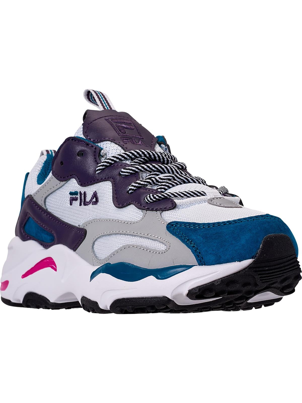 Fila Womens Ray Tracer Suede Fashion Sneakers White 8.5 Medium (B,M ...