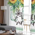 thumbnail image 4 of Hello Summer Sheer Curtains 96 Inches Long 2 Panels Set, Window Sheer Curtains for Living Room/Bedroom, Sunflowers Botanical Green Striped Light Filtering Rod Pocket Curtain 52'' x 96'' x 2, 4 of 7