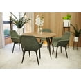 thumbnail image 4 of Markley Modern Leather Dining Arm Chair With Metal Legs Set of 4 - Olive Green, 4 of 8