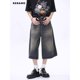 thumbnail image 3 of Pantalones cortos rectos de cintura alta estilo vintage americano para mujer, estilo casual de los años 2000, holgados, estilo Y2K, de pierna ancha, estilo grunge., 3 of 6