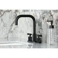thumbnail image 2 of Kingston Brass FSC8930KNL Convergent Two-Handle 3-Hole Deck Mount Widespread Bathroom Faucet with Knurled Handle and Brass Pop-Up in Matte Black, 2 of 8