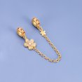 thumbnail image 2 of 925 Sterling Silver Golden Sakura Flower Ladybug Safety Chain Charm for Bracelet Charms Necklace Pendants Jewelry, 2 of 5