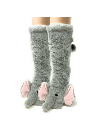Panda Bros Womens Cozy&Warm Animal Slipper Socks with Grippers-House Socks