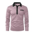 thumbnail image 5 of Long Sleeve Golf Shirts for Men Business Casual Button Collared T-Shirts Mens Pullover Color-Block Breathable Athletic Workout Tees Tops, 5 of 6