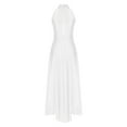thumbnail image 4 of YiZYiF Women Lyrical Dance Dress Flowy Split Maxi Dresses Contemporary Dance Performance Costume White S, 4 of 7