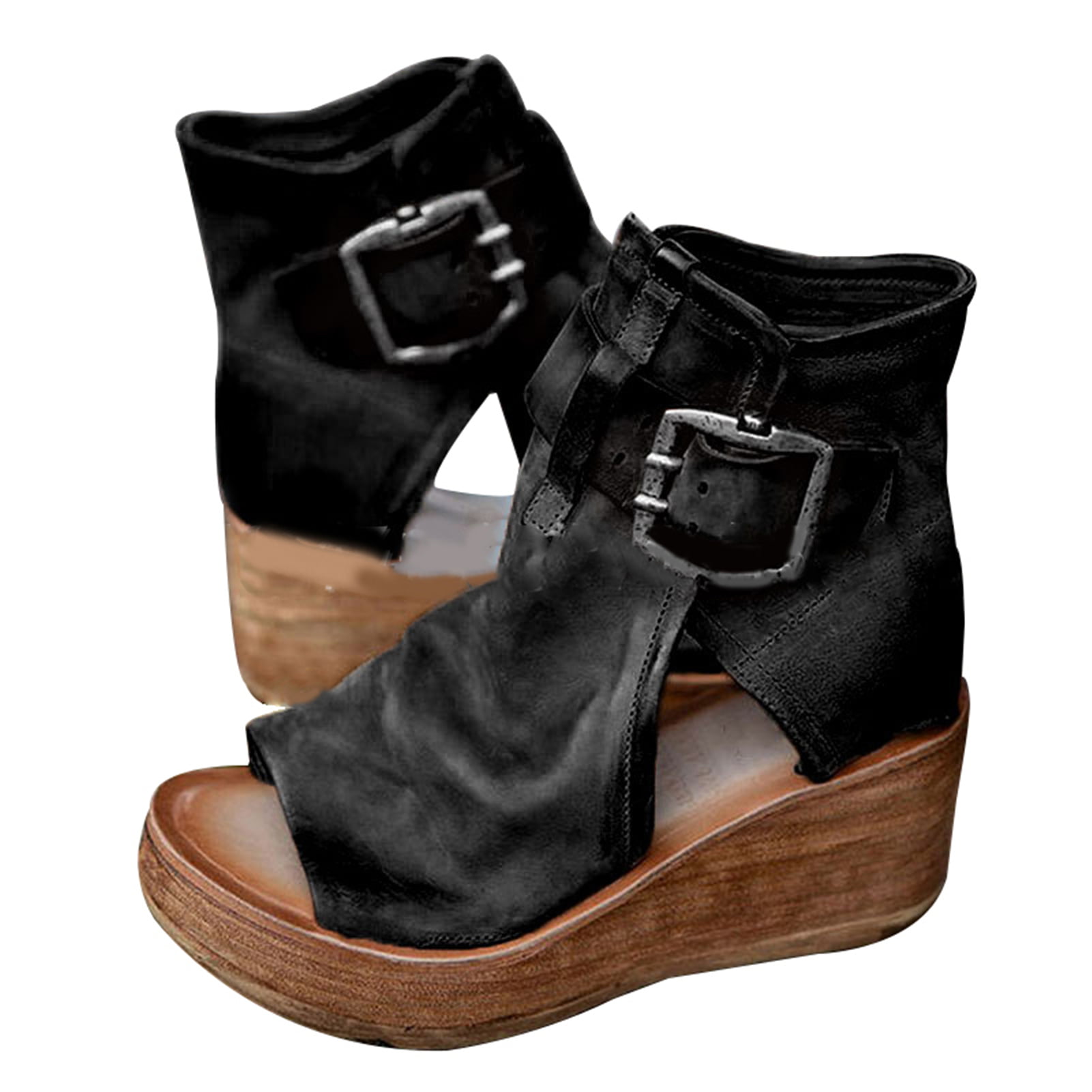 Details about   Predictions Women's Leather Sandals Size 6.5 Ladies Black Casual Dress Open Toe